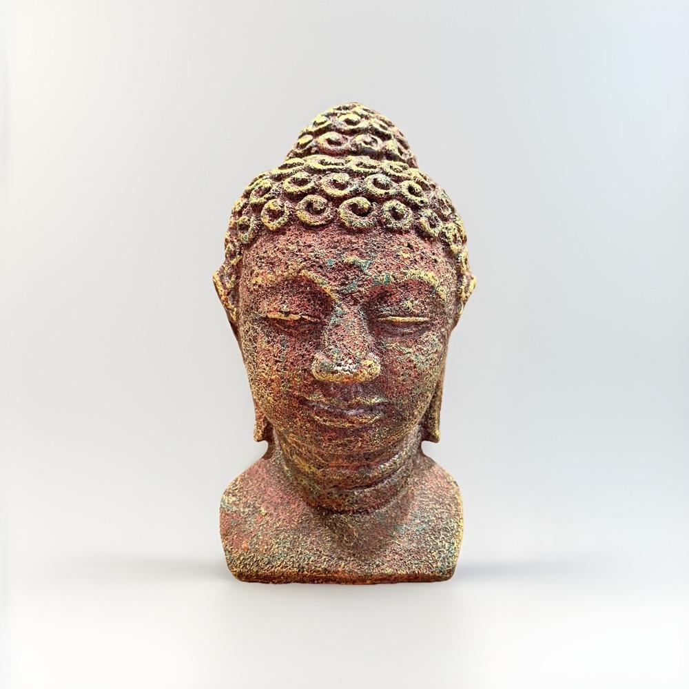 1297g (~2.5 lbs) Buddha‎ Head Antique Stone Statue Hand Made Exquisite Buddha